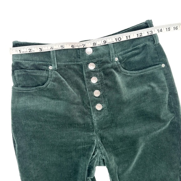 GRLFRND green corduroy Bobby high-waist button fly crop pants Revolve XS - Picture 13 of 16